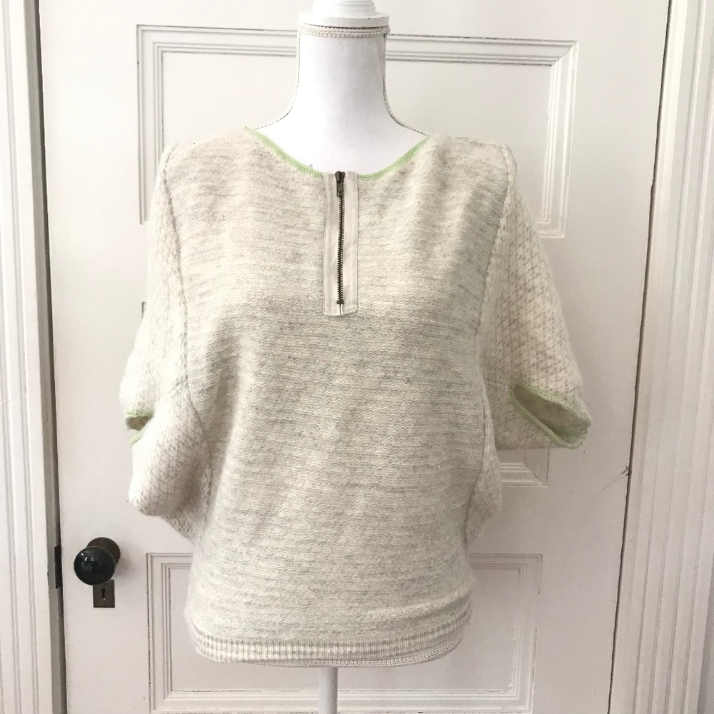 Free People White Gray Cold Shoulder Sweater Vest